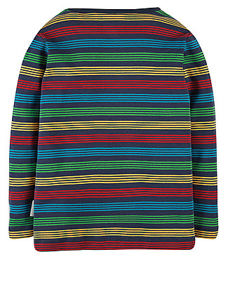 Frugi Maglia Maniche Lunghe Favourite - Righe Blu/Arcobaleno - 100% cotone bio Maglie Manica Lunga