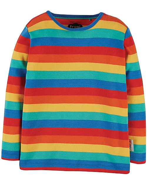 Frugi Maglia Maniche Lunghe Favourite - Strisce Arcobaleno Maglie Manica Lunga