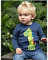 Frugi Maglia Maniche Lunghe Magic Number, Dino/Space Blu - 100% cotone bio - PER IL PRIMO COMPLEANNO! Maglie Manica Lunga