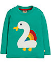 Frugi Maglia Maniche Lunghe Magic Number, Papera/Verde Acqua - 100% cotone bio,  PER IL COMPLEANNO! Maglie Manica Lunga