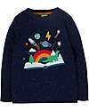 Frugi Maglia Maniche Lunghe Nila Nepp - Blu Indaco/Spazio - 100% Cotone Organico GOTS Felpe