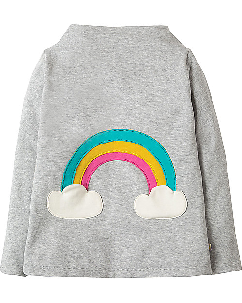 Frugi Maglia Maniche Lunghe Reversibile "Rita", Nuvolette/Arcobaleno - Cotone bio Maglie Manica Lunga
