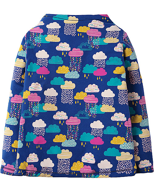 Frugi Maglia Maniche Lunghe Reversibile "Rita", Nuvolette/Arcobaleno - Cotone bio Maglie Manica Lunga