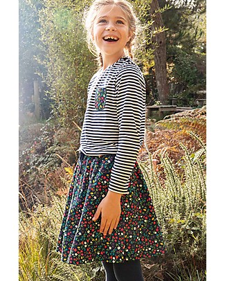 Frugi Maglia Pia Pocket a Righe Bianca e Blu - 100% Cotone Organico GOTS Maglie Manica Lunga