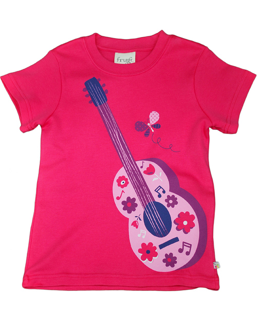 Frugi Maglietta Chitarra Lampone - Cotone Bio T-shirt