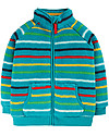 Frugi Maglione di Pile con Zip - Righe Arcobaleno - Eco-friendly e Morbido! Giacche