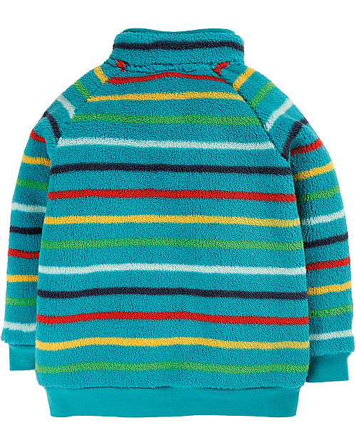 Frugi Maglione di Pile con Zip - Righe Arcobaleno - Eco-friendly e Morbido! Giacche