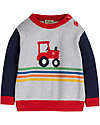 Frugi Maglione Lavorato a Maglia Elwood - Grigio/Trattore - Cotone Organico Maglioni
