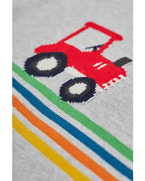 Frugi Maglione Lavorato a Maglia Elwood - Grigio/Trattore - Cotone Organico Maglioni