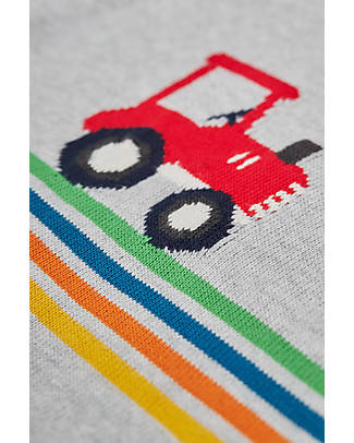 Frugi Maglione Lavorato a Maglia Elwood - Grigio/Trattore - Cotone Organico Maglioni