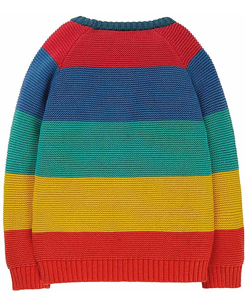 Frugi Maglione Lavorato a Maglia Storm - Righe Multicolor - Cotone Bio Maglioni
