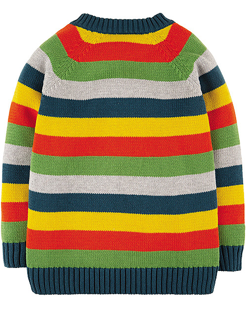Frugi Maglione Lavorato a Maglia Storm - Righe Multicolor - Cotone Bio Maglioni