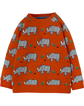 Frugi Maglione Rex - Rosso/Rinoceronte - 100% Cotone Organico GOTS Felpe