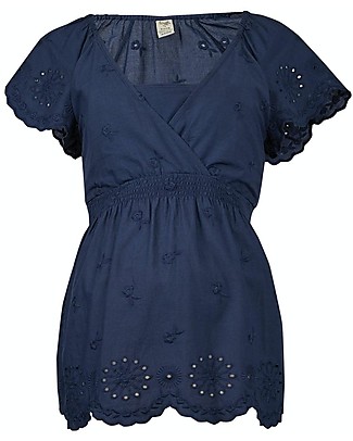 Frugi Malia Premaman e Allattamento Schiffli - Indaco - 100% Cotone Organico Vestiti_