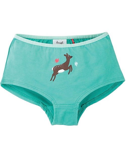 Frugi Mutandine Culotte Georgia - Verde Acqua/Cervo - 100% cotone bio Slip