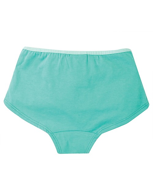 Frugi Mutandine Culotte Georgia - Verde Acqua/Cervo - 100% cotone bio Slip