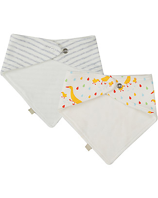 Frugi Pacco da 2 Bavaglini Bandana - Papere - 100% Cotone bio Bavagli a Bandana