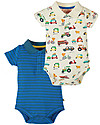 Frugi Pacco da 2 Body con Colletto - Veicoli - 100% Cotone bio Body Manica Corta