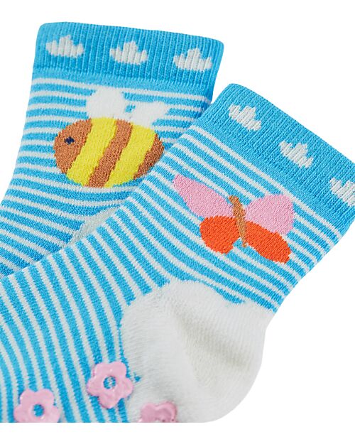 Frugi Pacco da 2 Calzini Antiscivolo - Bumblebee  - Cotone Bio Calzini Antiscivolo