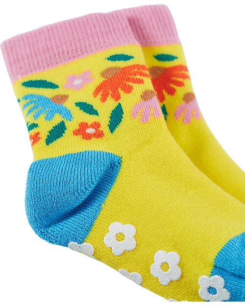 Frugi Pacco da 2 Calzini Antiscivolo - Bumblebee  - Cotone Bio Calzini Antiscivolo