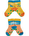 Frugi Pacco da 2 Calzini Antiscivolo - Dinosauri - Cotone bio Calzini Antiscivolo