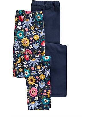 Frugi Pacco da 2 Leggings Libby - Indaco - Pollinators - Cotone Organico Leggings