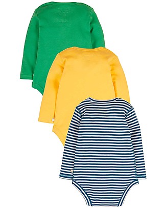 Frugi Pacco da 3 Body Super Special - Fattoria - 100% Cotone Bio Body Manica Lunga