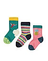 Frugi Pacco da 3 Calzini Little Socks - Ape - Cotone Bio elasticizzato Calzini