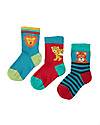 Frugi Pacco da 3 Calzini Little Socks - Felini - Cotone Bio elasticizzato Calzini