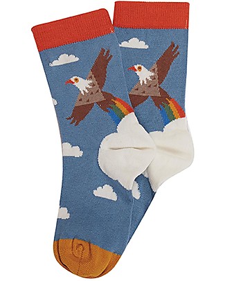 Frugi Pacco da 3 Calzini Rock my Socks - Arcobaleno/Bici - Cotone Bio Calzini
