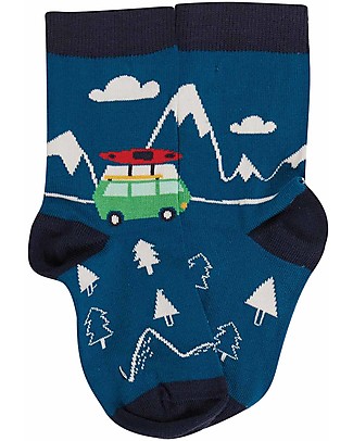 Frugi Pacco da 3 Calzini Rock my Socks - Indaco/Husky - Cotone Bio Calzini