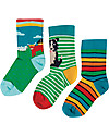 Frugi Pacco da 3 Calzini Rock my Socks - Mucca - Cotone Bio elasticizzato Calzini