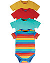 Frugi Pacco da 4 Body Manica Corta - Arcobaleno - 100% Cotone bio Body Manica Corta