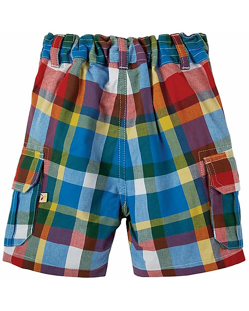 Frugi Pantaloncini a Quadri, Scilly Check (4-5 anni) - Cotone Bio Pantaloni Corti