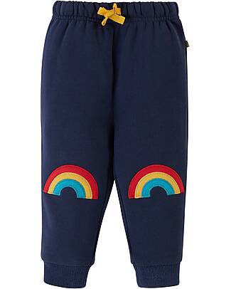 Frugi Pantaloni Character con Toppe Imbottite - Indaco e Arcobaleno - Chase the Rainbow - 100% Cotone Organico Pantaloni Lunghi