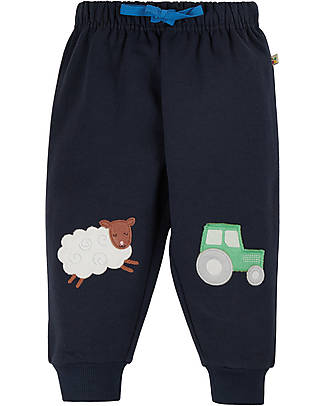 Frugi Pantaloni Character con Toppe Imbottite - Indaco/Fattoria - 100% Cotone Bio Pantaloni Lunghi