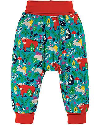 Frugi Pantaloni con Cavallo Basso - Animali della Foresta - 100% Cotone Bio Pantaloni Lunghi