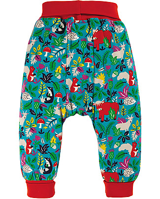 Frugi Pantaloni con Cavallo Basso - Animali della Foresta - 100% Cotone Bio Pantaloni Lunghi