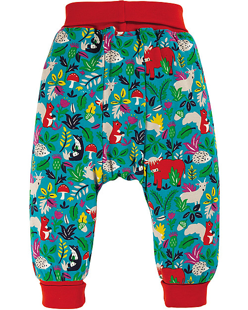 Frugi Pantaloni con Cavallo Basso - Animali della Foresta - 100% Cotone Bio Pantaloni Lunghi
