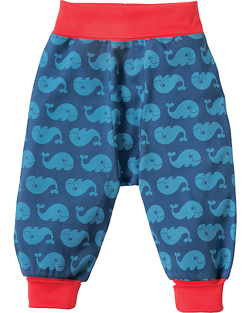 Frugi Pantaloni con Cavallo Basso, Balene - 100% cotone bio Pantaloni Lunghi