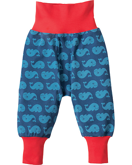Frugi Pantaloni con Cavallo Basso, Balene - 100% cotone bio Pantaloni Lunghi