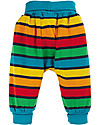 Frugi Pantaloni con Cavallo Basso - Righe Arcobaleno - 100% Cotone Bio Pantaloni Lunghi
