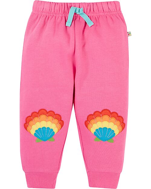 Frugi Pantaloni con Ibisco/Conchiglia - Fucsia - Cotone Organico Pantaloni Lunghi