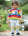 Frugi Pantaloni con Toppe Applique Playtime, Gallinelle - 100% cotone bio Pantaloni Lunghi