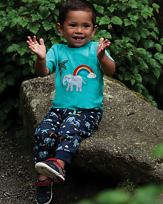 Frugi Pantaloni con Toppe Imbottite - Arcobaleno - 100% cotone bio Pantaloni Lunghi