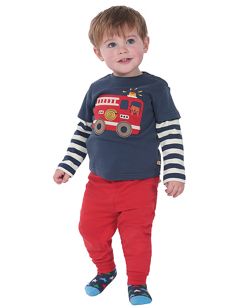 Frugi Pantaloni con Toppe Imbottite, Blu - 100% cotone bio unisex