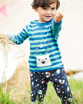 Frugi Pantaloni con Toppe Imbottite - Stelle - 100% Cotone Bio Pantaloni Lunghi
