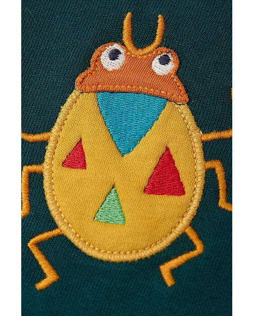 Frugi Pantaloni con Toppe Imbottite - Verde/Insetti - 100% Cotone Organico GOTS Pantaloni Lunghi