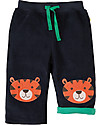 Frugi Pantaloni in Velluto Millerighe con Toppe Applique, Blu/Tigre - 100% cotone bio Pantaloni Lunghi