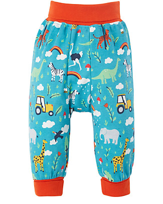 Frugi Pantaloni Morbidi Parsnip - Animali della Fattoria - Cotone Organico Pantaloni Lunghi